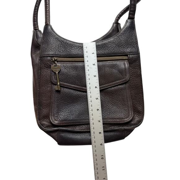 Vintage Fossil 1954 Shoulder Bag Purse 75082 Multiple Pockets Clean Inside - Picture 9 of 12